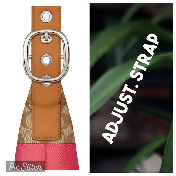 Vintage COACH Signature Brown and Pink Crossbody Shoulder Bag - Picture 5 of 7